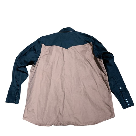 Heavy twill American Worker two tone Pearl snap shirt - Picture 2 of 5